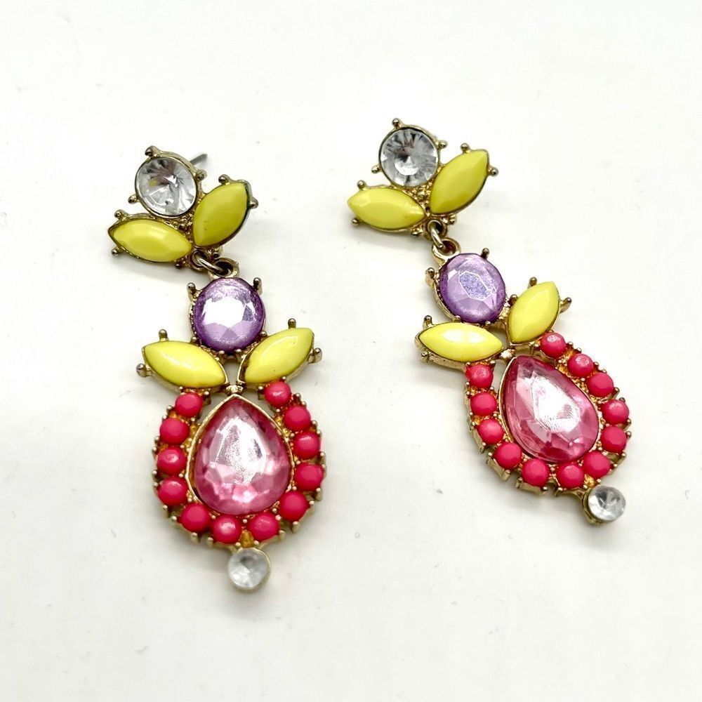 Crystal Dangle Earrings Spring Colors - Picture 3 of 3